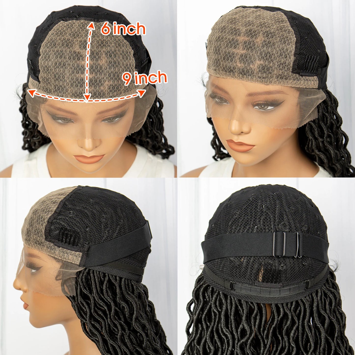 32 Inch Goddess Locs Lace Front Wig | Curly Ends | Faux Locs | Synthetic Hair | With Baby Hair - Luxegan