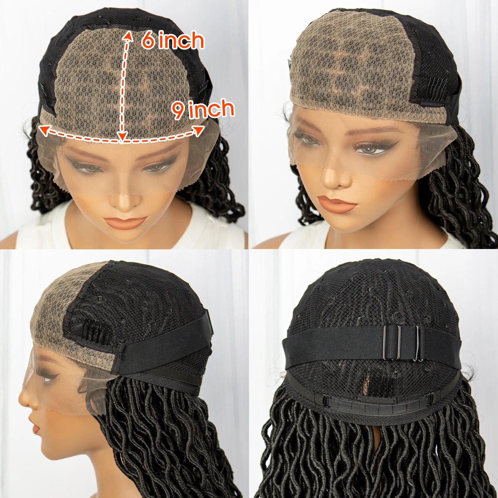 32 Inch Goddess Locs Lace Front Wig | Curly Ends | Faux Locs | Synthetic Hair | With Baby Hair - Luxegan