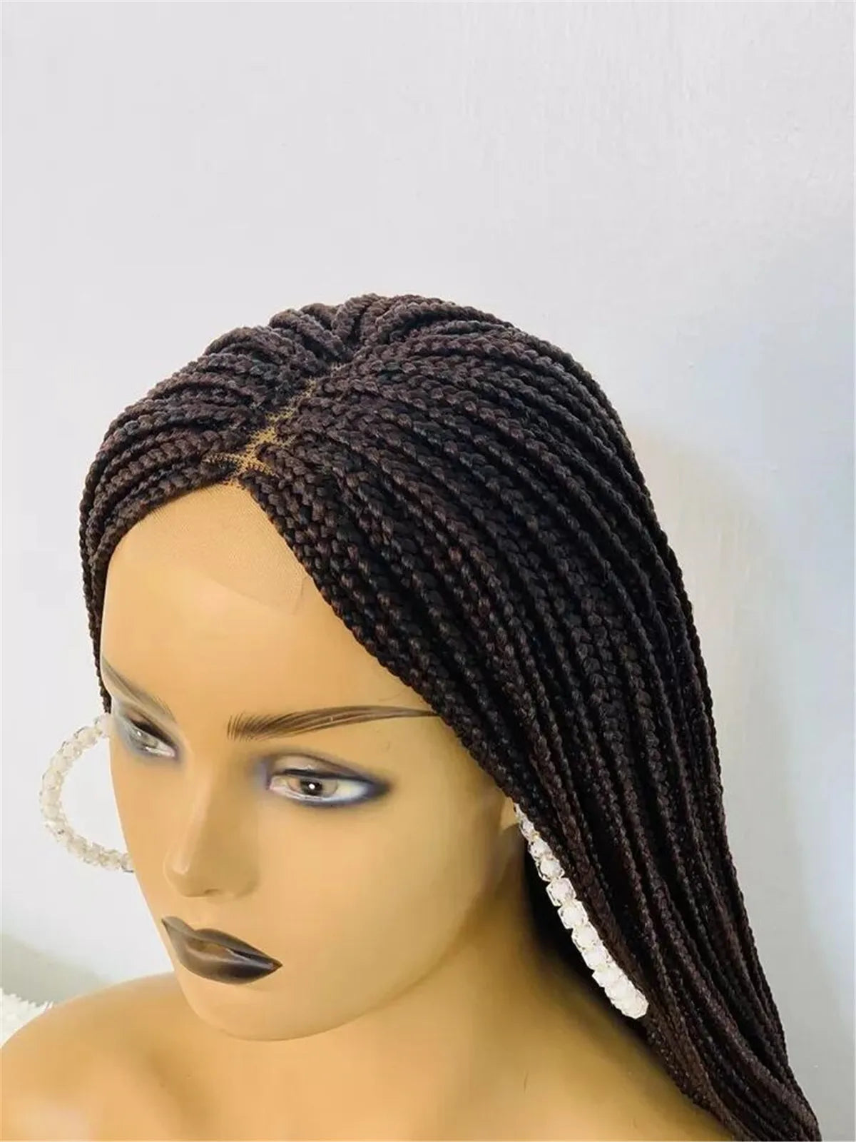 Ombre Chocolate Brown Box Braids Wig | Full Lace | Kanekalon Braids | Black Women