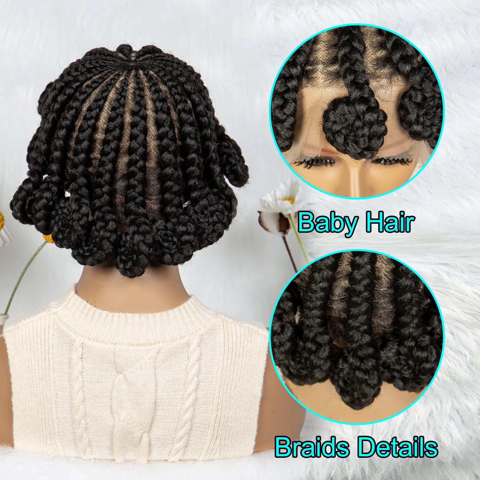 KIMA Dutch Cornrow Braided Full Lace Wig | Easy Install Dreadlocks Braid Wig Luxegan