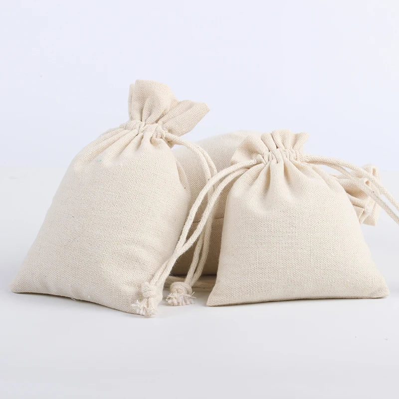LOGO Custom Cotton Drawstring Bags | 10/20pcs Personalized Anti-Dust Storage Pouches | Eco-Friendly Gift Packaging for Home, Parties, Eid, Easter, and Christmas Luxegan