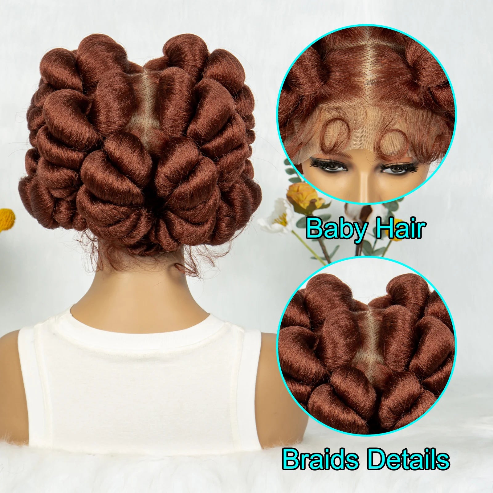 Knotless Box Braids Bantu Wig | Full Lace African Braiding  Luxegan