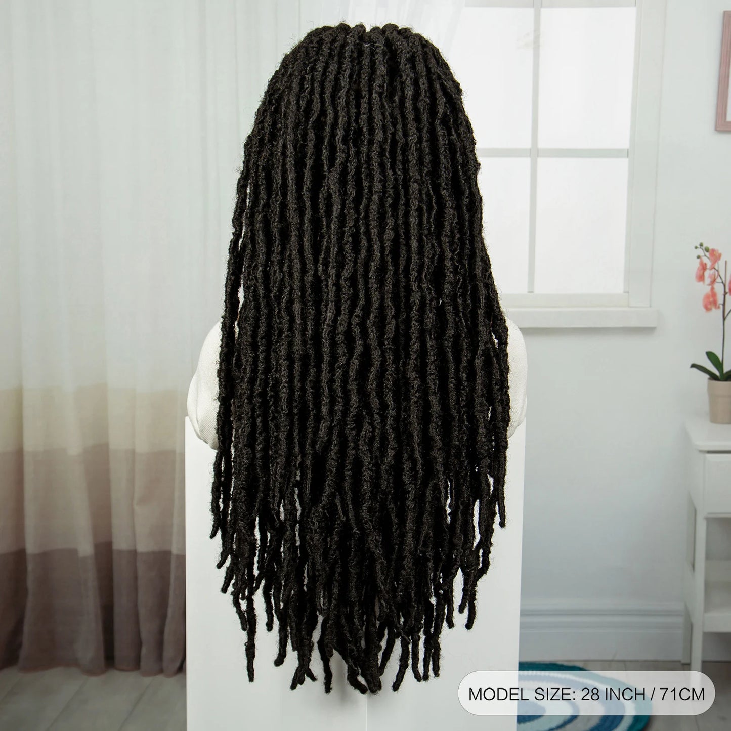 28" Cornrow Faux Locs Full Lace Wig | Goddess Braids | Baby Hair | Knotless Box Braids Luxegan