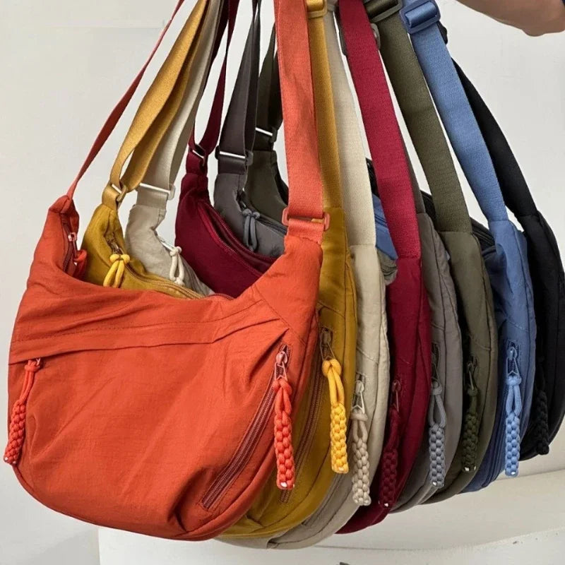 Soft Cloth Hobo Crossbody | Trendy Large Capacity Student Bag Luxegan