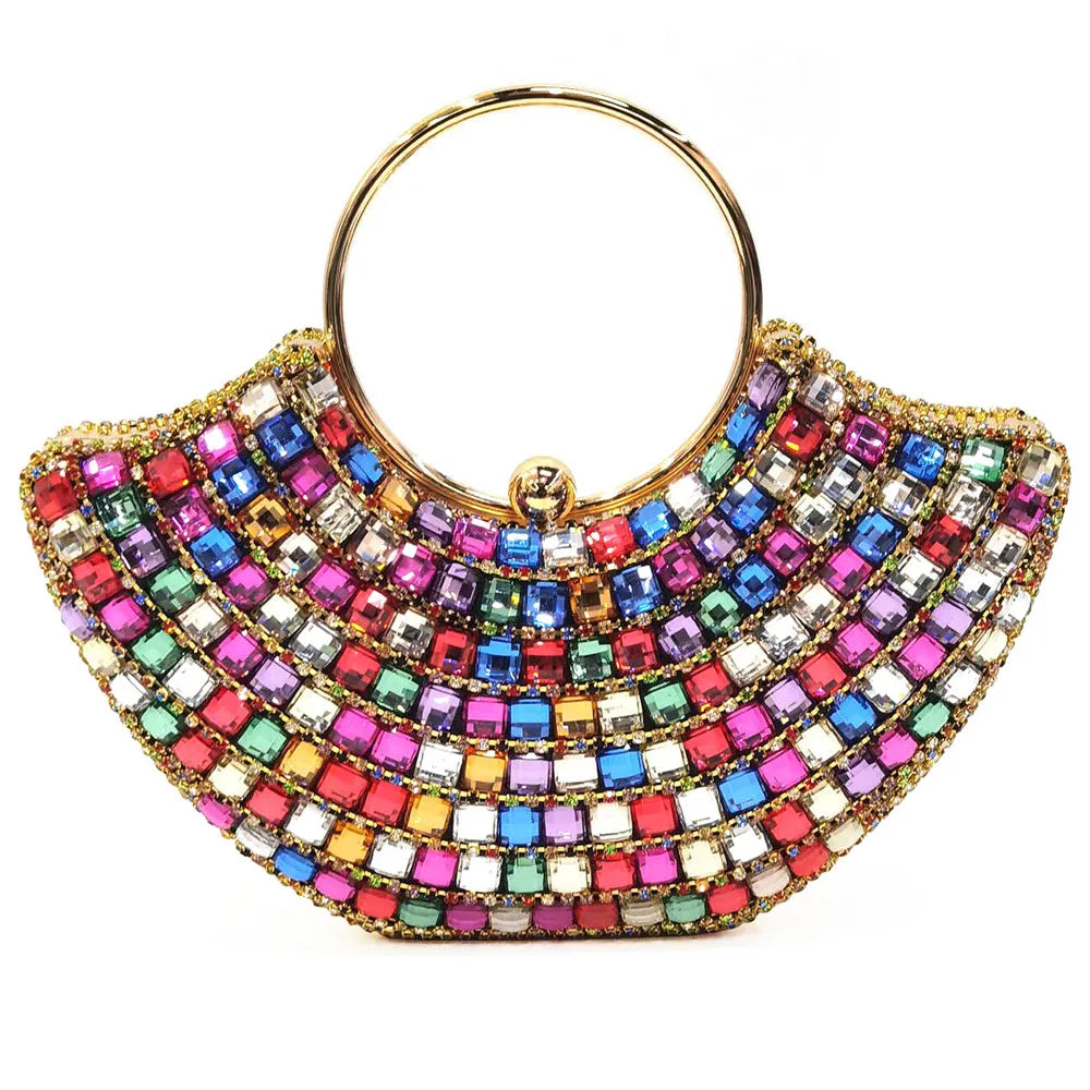 Women's Rhinestone Evening Clutch | Shoulder Chain & Full Diamond Design Handbag Luxegan