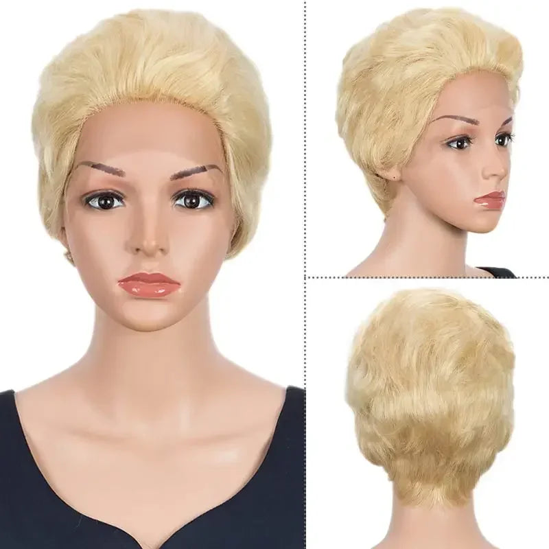 Pixie Cut Lace Front Wig | Short Straight Peruvian Human Hair for Black Women Luxegan