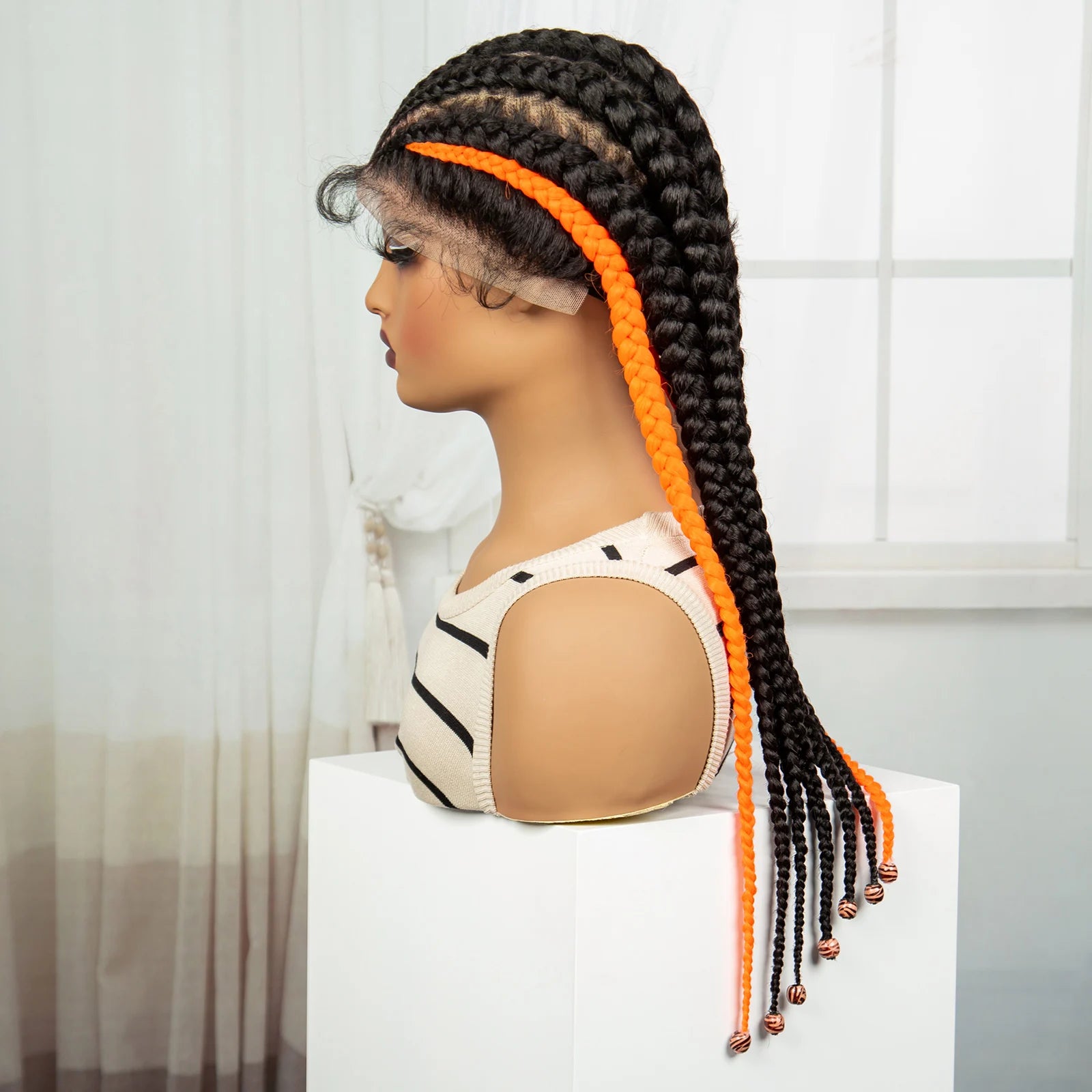 Natural Afro Kinky Curly Cornrow Braids Wig | Full Lace | Baby Hair Luxegan