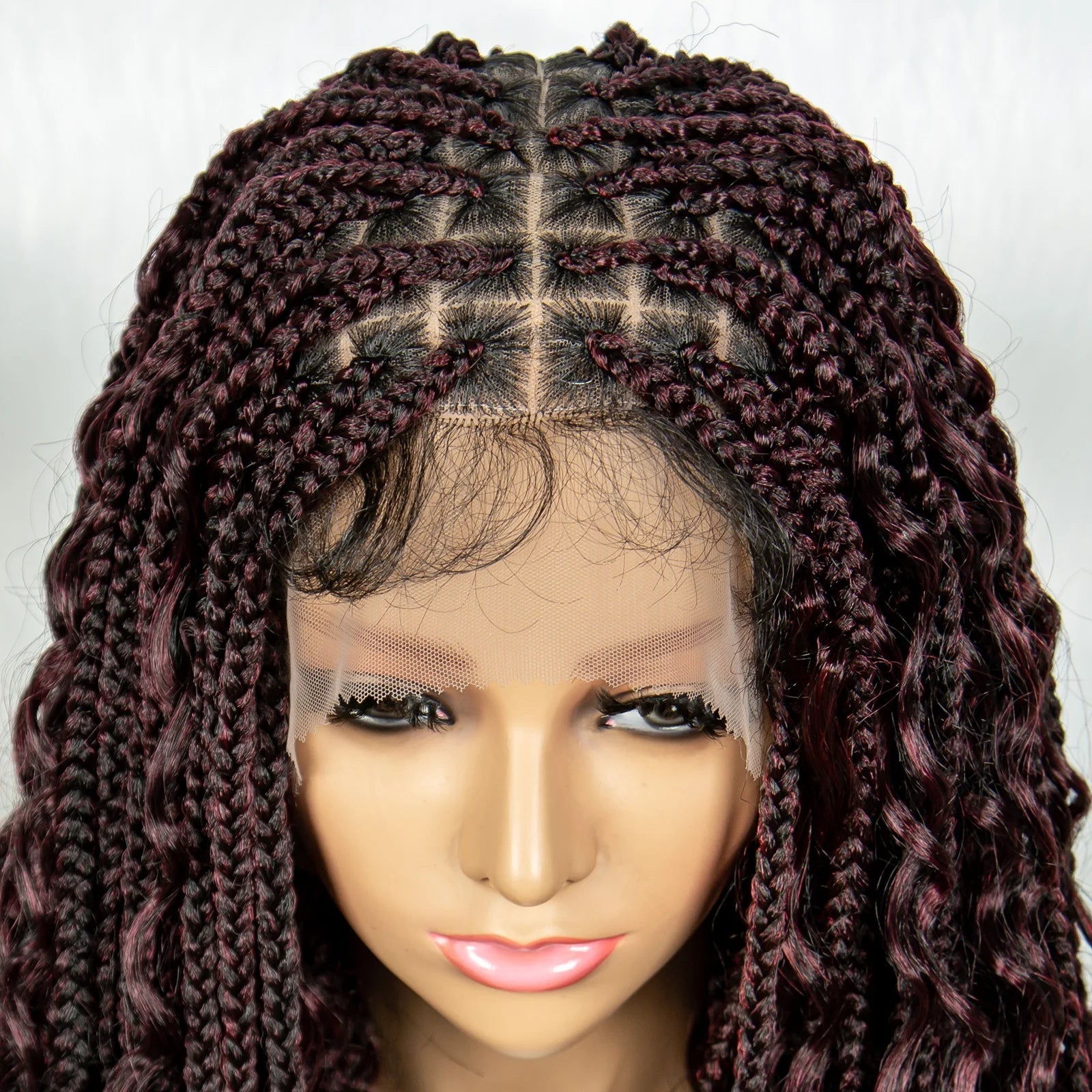 32" Natural Boho Knotless Braids Wig | HD Lace Front | Baby Hair | Synthetic Luxegan