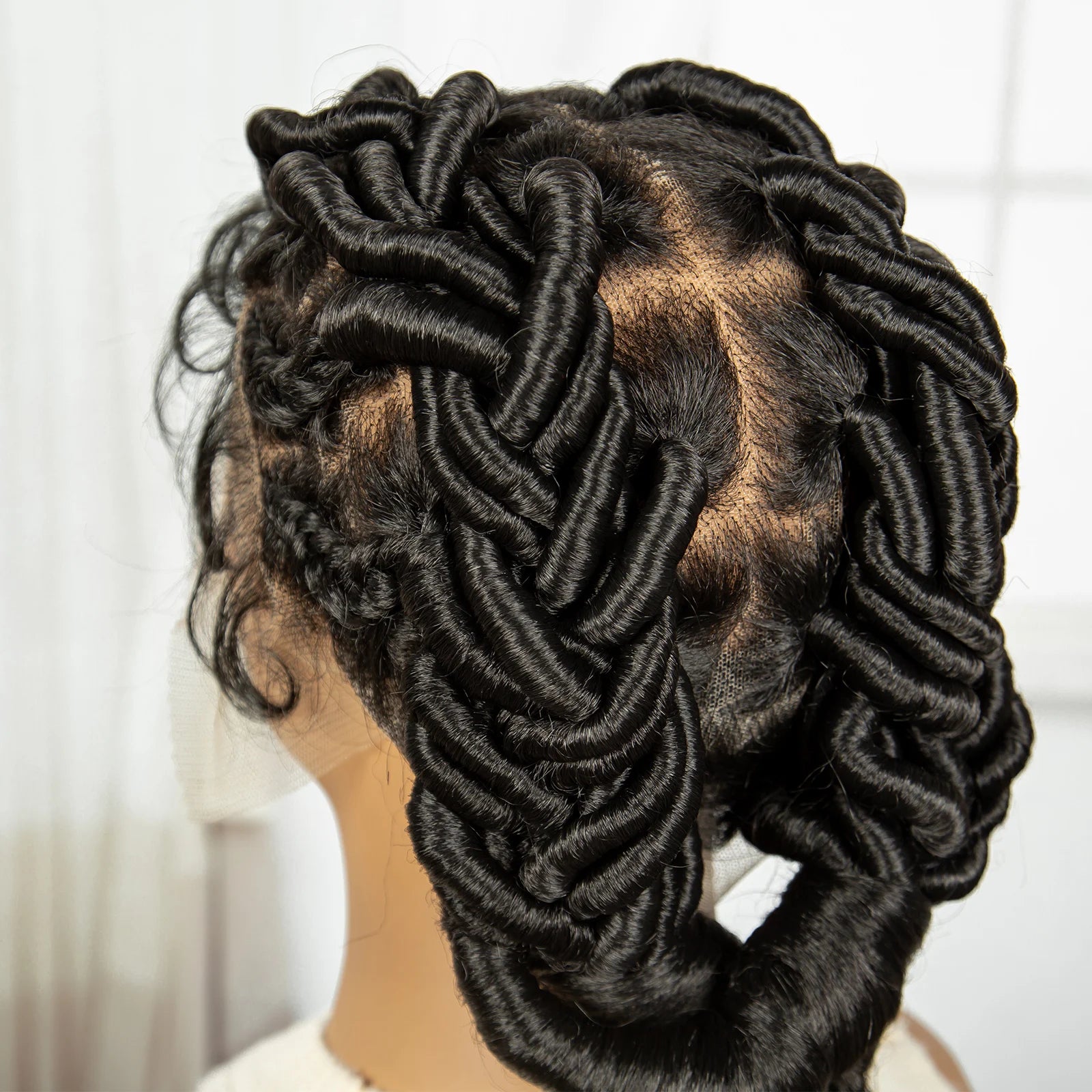 3-in-1 Handmade Bantu Braids Wig | Faux Locs Option | Full Lace | Baby Hair Luxegan