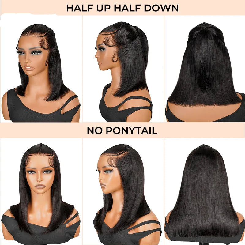 Pre-Braided Half Up Half Down & Ponytail Wig | 13x4 Lace Frontal | Pre-Plucked & Pre-Cut | Ready-to-Go Synthetic Braided Wig Luxegan