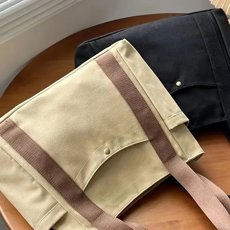 Large Capacity Canvas Tote | Multi-Pocket Shoulder Bag Luxegan