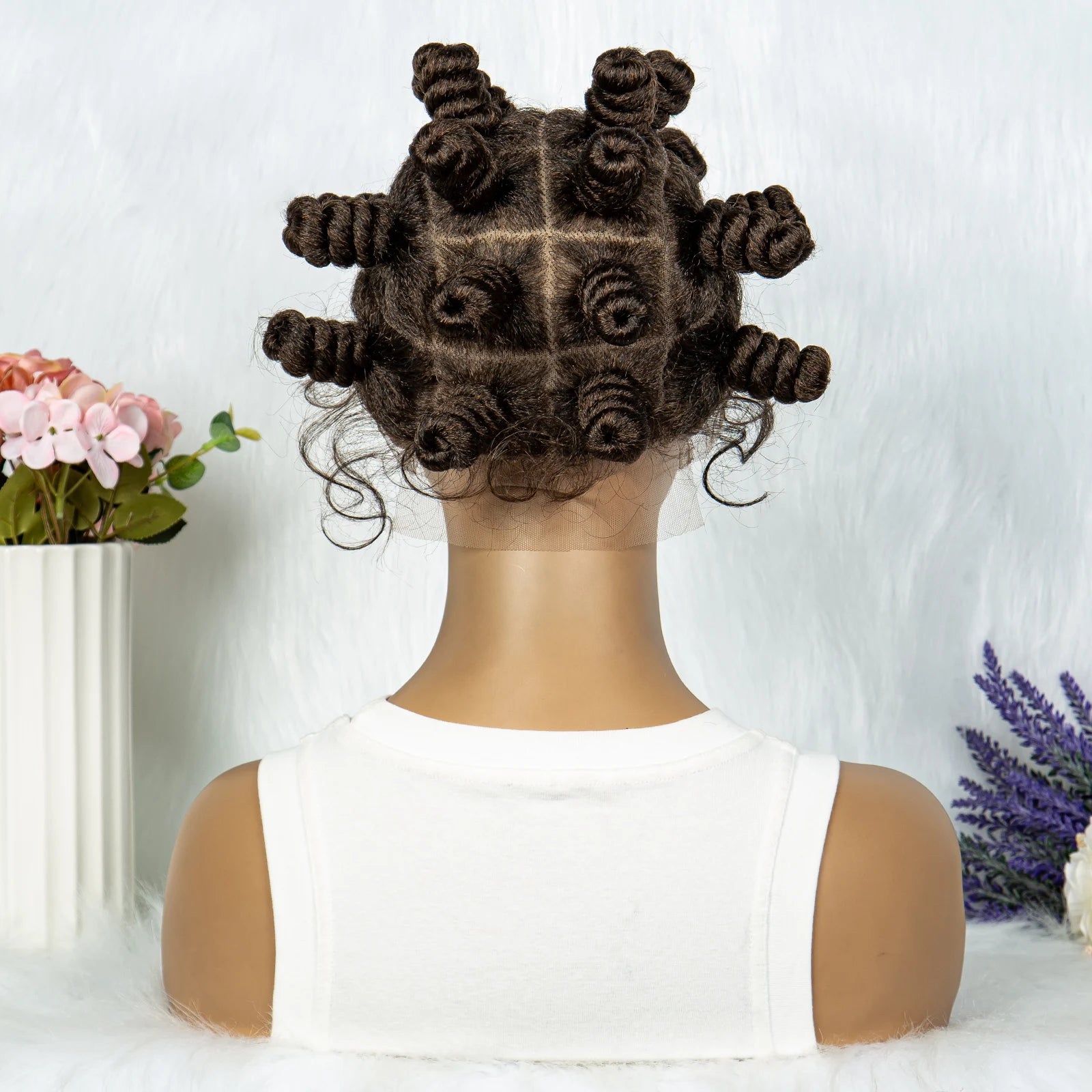 KIMA Bantu Knot Knotless Box Braids Wig | 350# Blonde Braided Bun Full Lace Wig for Black Women Luxegan