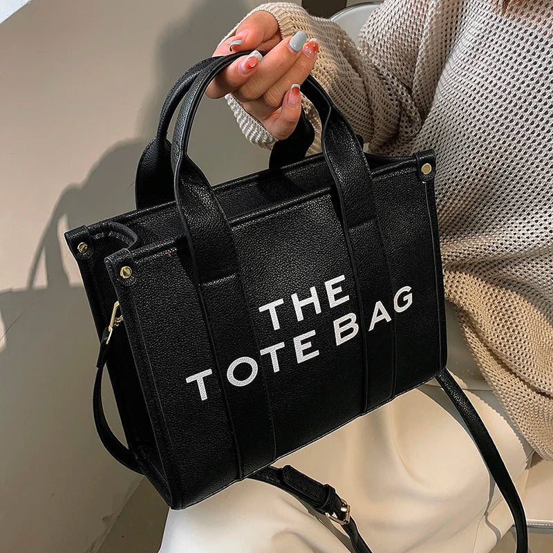 The Tote Bag for Women | Crossbody Female Handbag & New Solid Words Letter Leisure Large Bag (Luxury Fashion Designer PU Bag) Luxegan