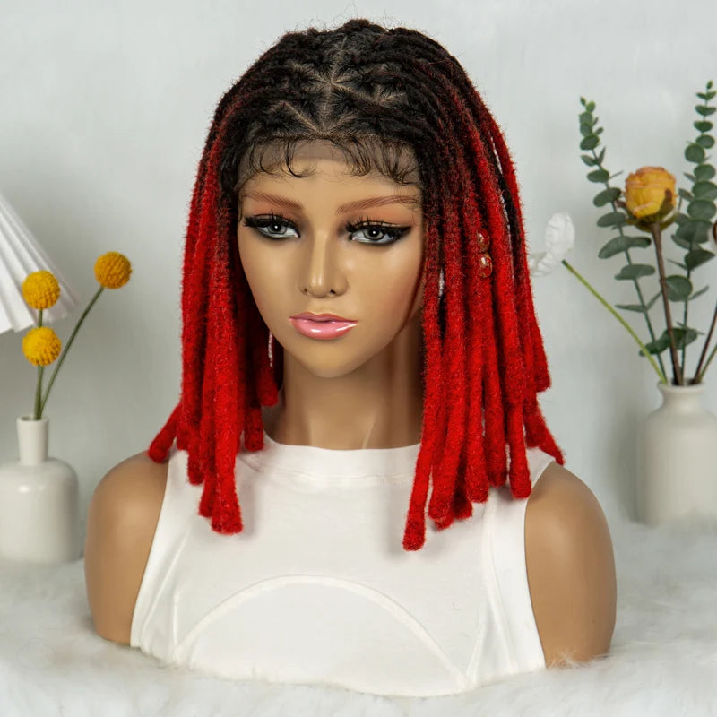 Short Locs Cornrow Braids Wig | Full Lace | Baby Hair | African Inspired Luxegan