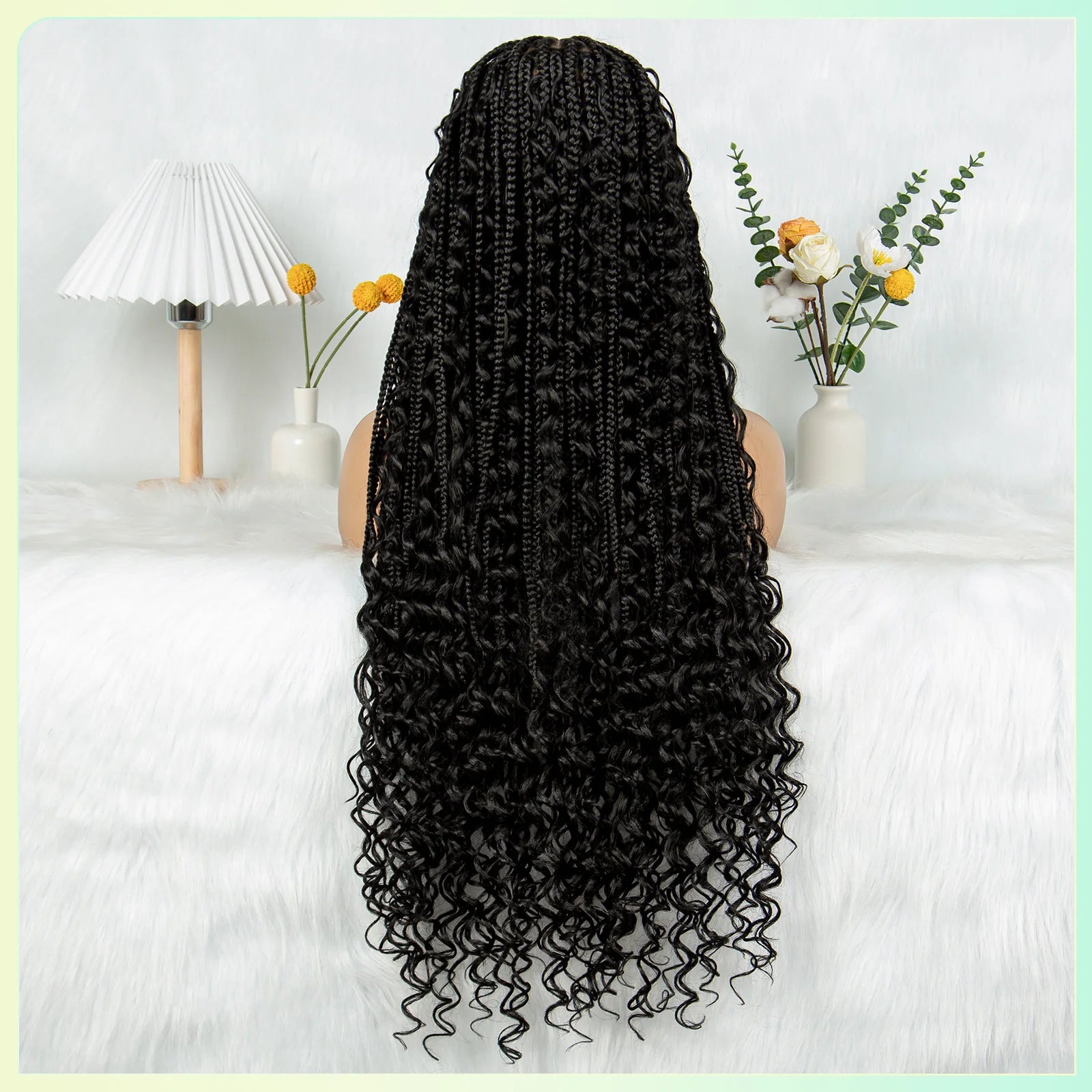 HD Transparent Boho Box Braids Wig | Full Lace | Knotless | Black Women & Girls Luxegan