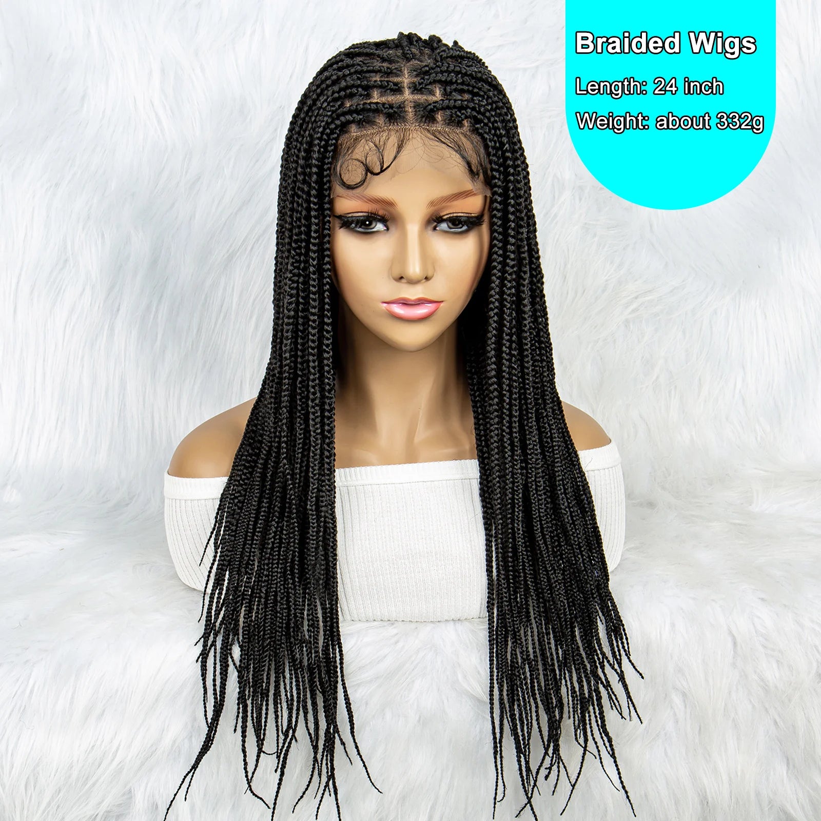 Colorful Knotless Box Braids Wig | Full Lace Front with Baby Hair Luxegan