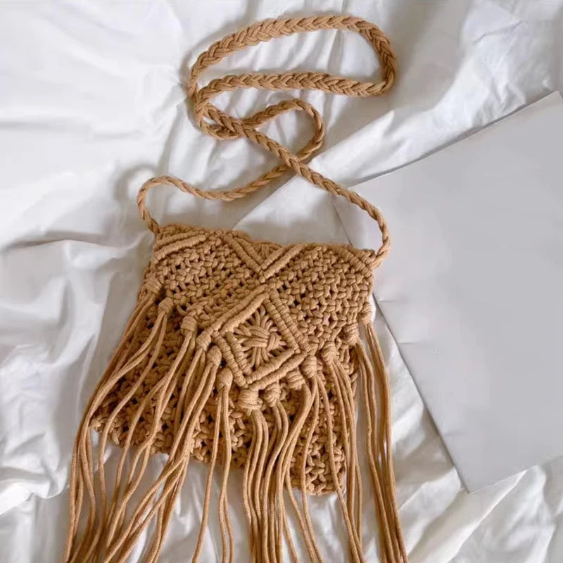 Soft Bohemian Straw Woven Crossbody | Hollow Out Summer Flap Bag Luxegan