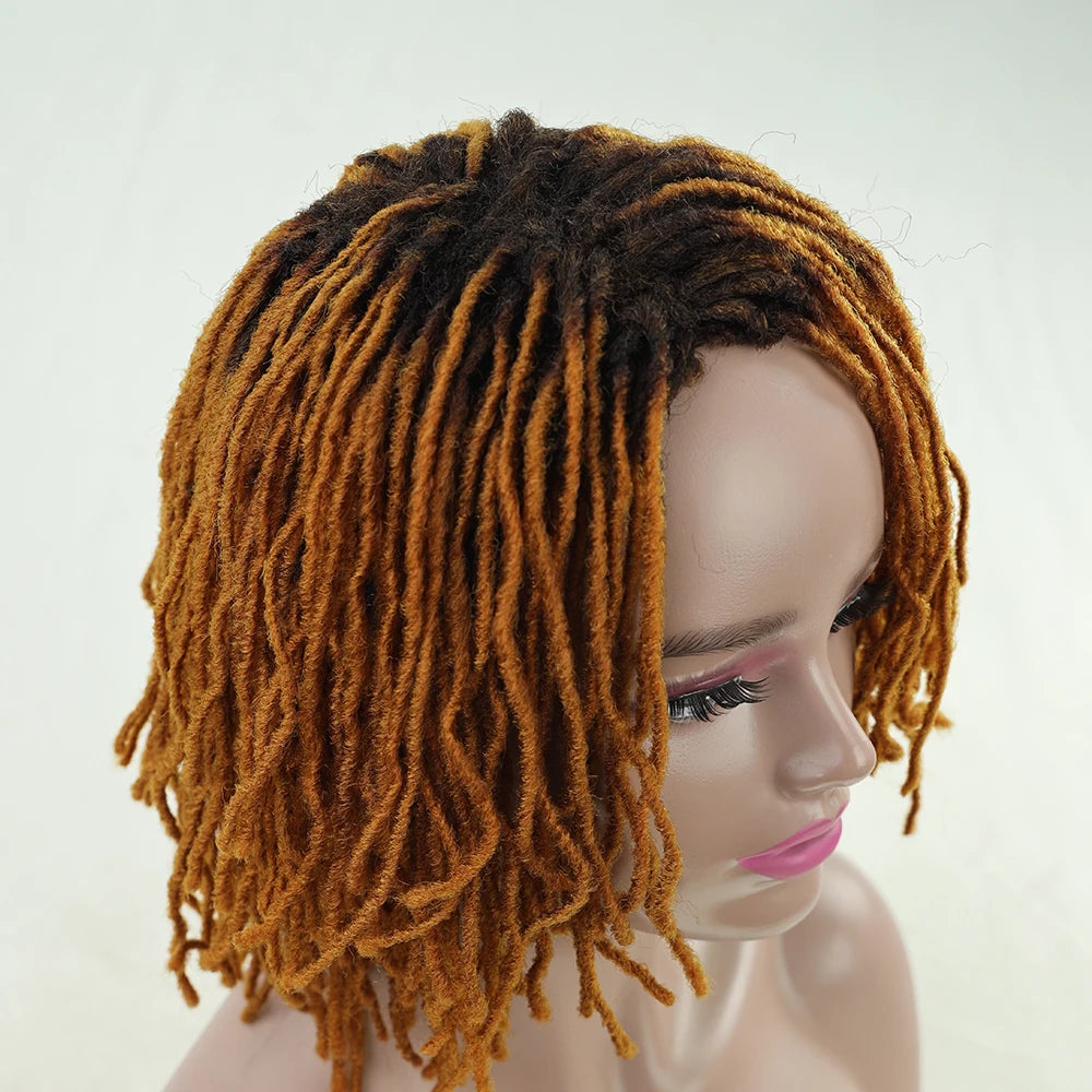 10" Short Dreadlock Wig | Afro Curly Twist | Faux Locs Braids | Heat Resistant | Black Women