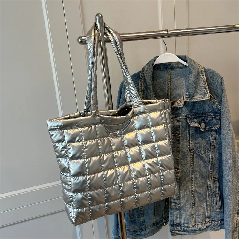 Luxury Padded Nylon Tote | Hot Sale Winter Armpit Bag Luxegan