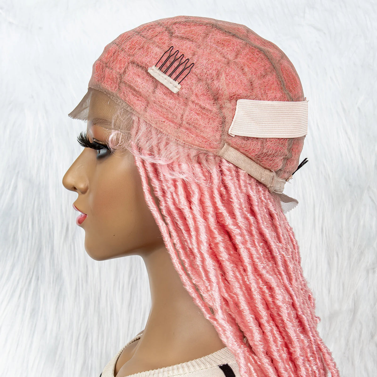 Pink & Blue Braided Wig | Full Lace Butterfly Locs & Dreadlocks
