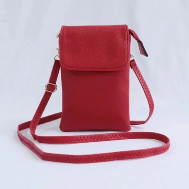Fashion Women Crossbody Bag PU Leather Mobile Phone Purse Bags | Solid Flap Messenger Bag Small Female Shoulder Handbag for Women Luxegan