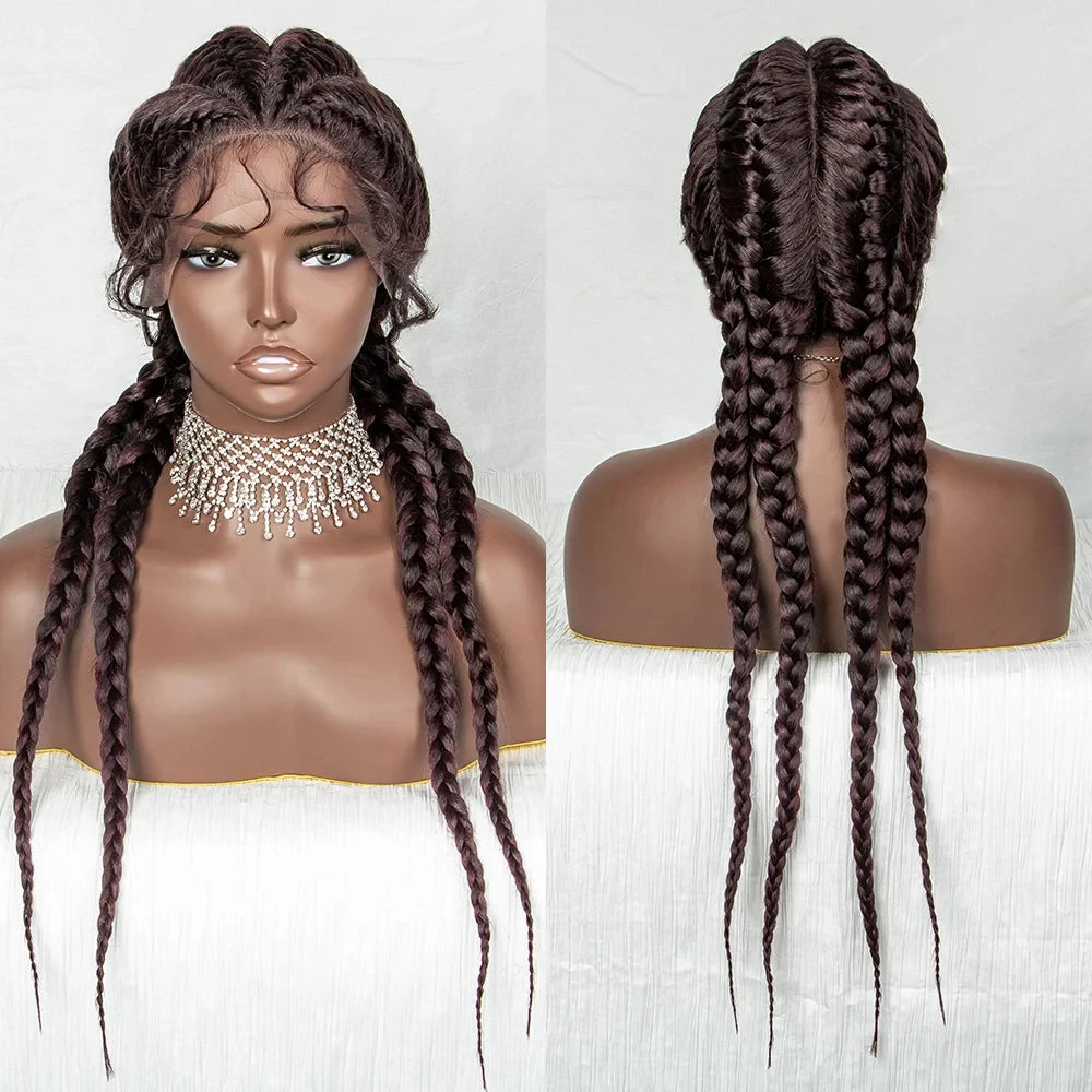 26" Blonde Ombre Twist Braids Wig | Lace Front Clearance Sale Luxegan