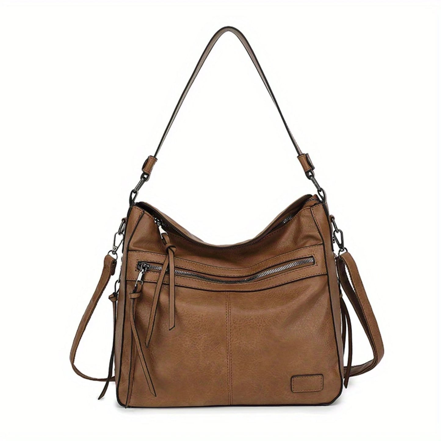 Women’s Vegan Leather Hobo Handbag | Large Capacity Casual Tote for Ladies | Sophisticated Crossbody Shoulder Bag | Fashion-Forward Solid Business Satchel Luxegan