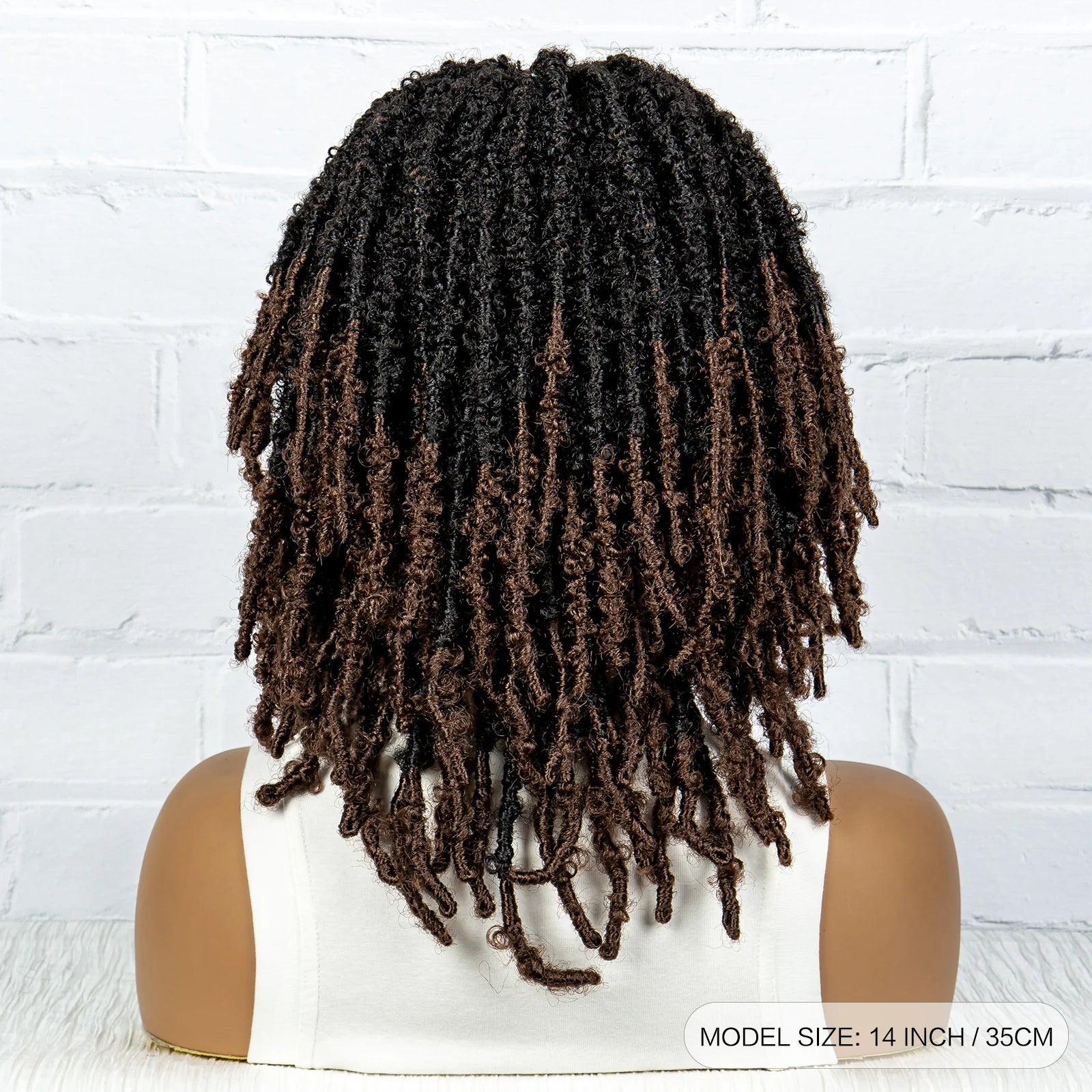Burgundy Short Faux Locs Wig | Knotless Braids | Synthetic Lace Front | With Baby Hair | For Women