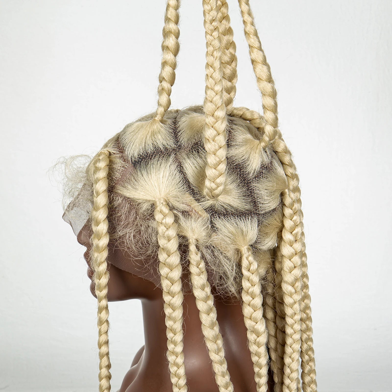 36" Purple Knotless Box Braids Wig | Transparent Full Lace | Baby Hair | Synthetic Luxegan