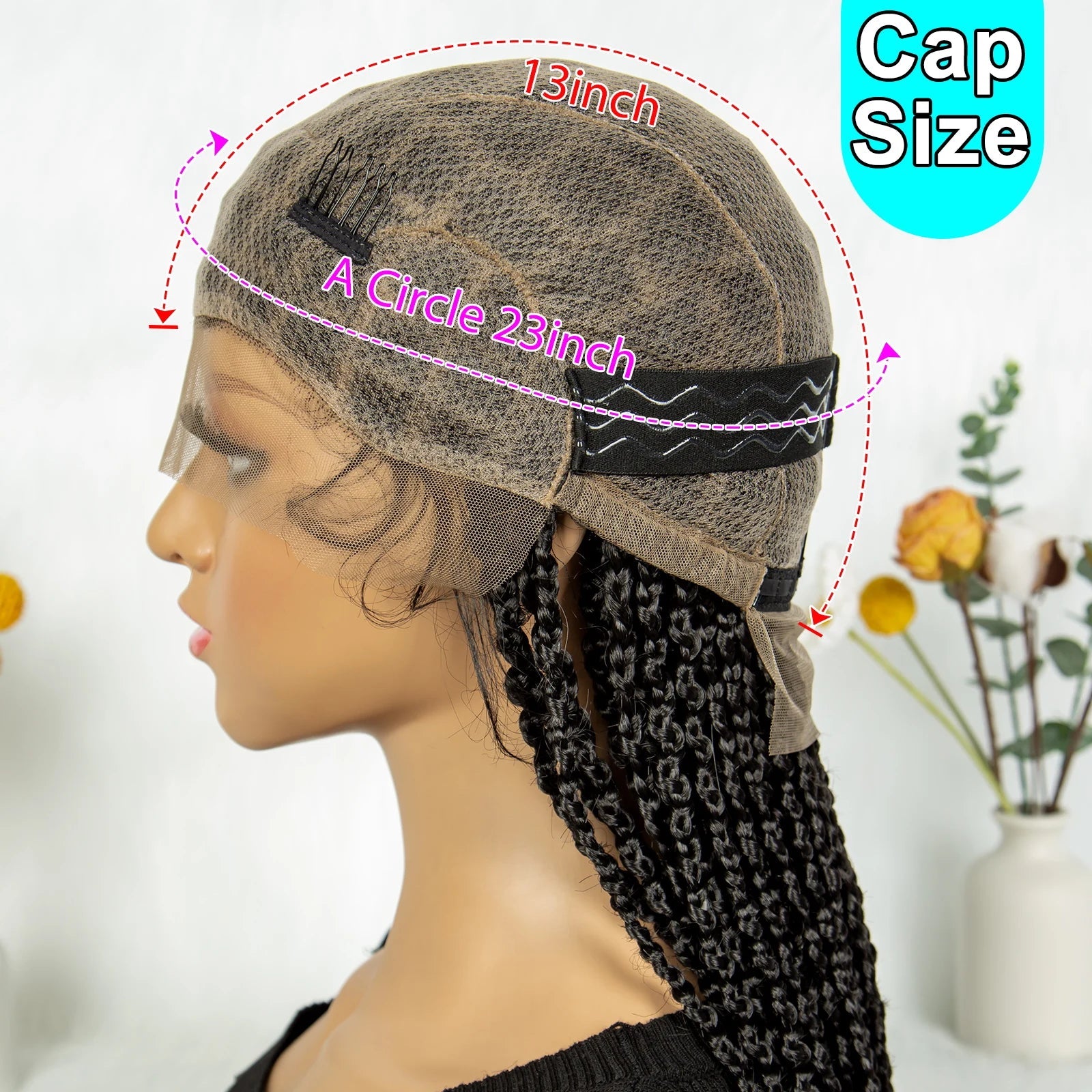 36" Criss Cross Braided Wig | Full Lace | Baby Hair | Large Cap | Synthetic Braids Luxegan