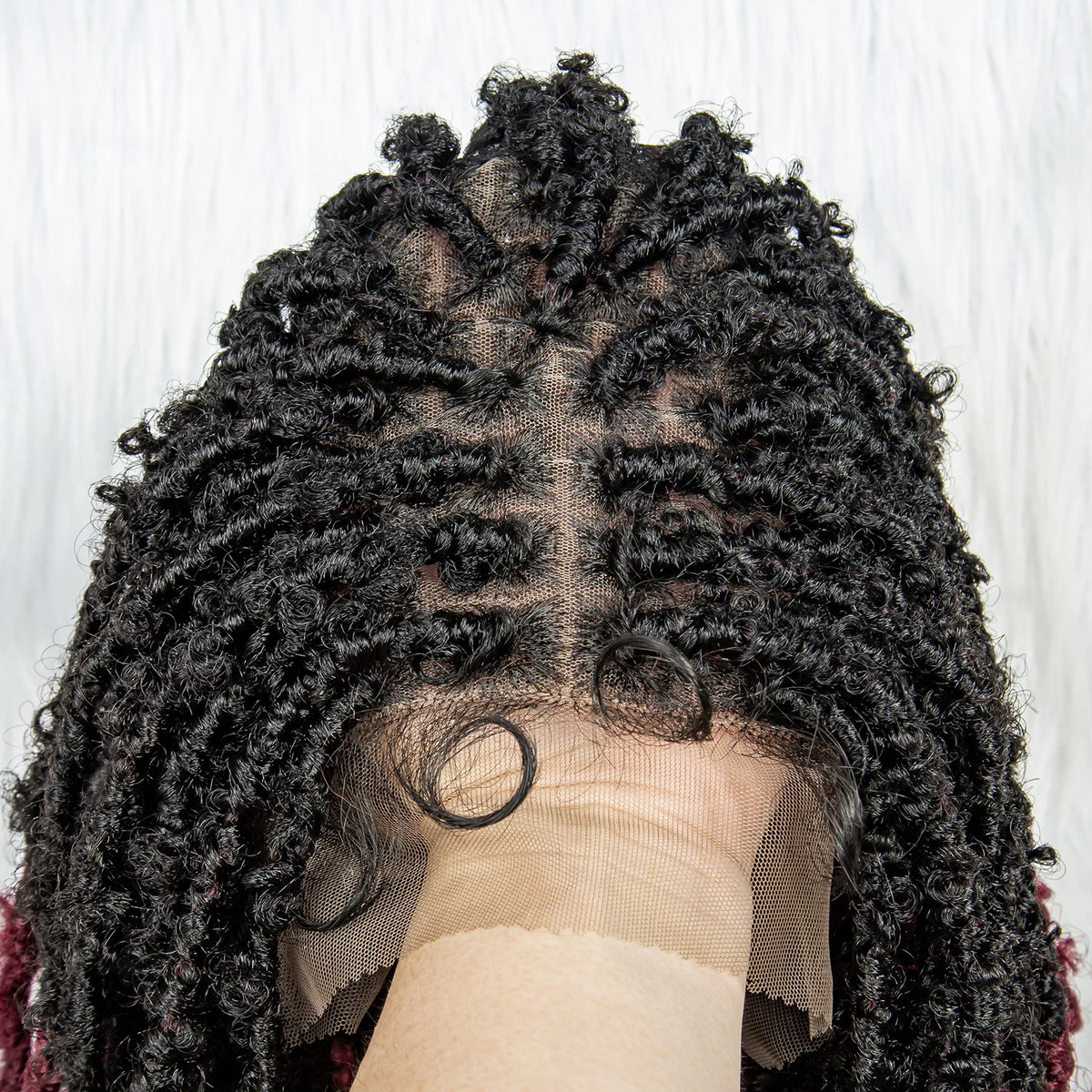 KIMA Pelucas trenzadas sintéticas de 14 pulgadas Peluca frontal de encaje Pelucas trenzadas 9x6 Trenzas de caja sin nudos con pelo de bebé para mujeres negras