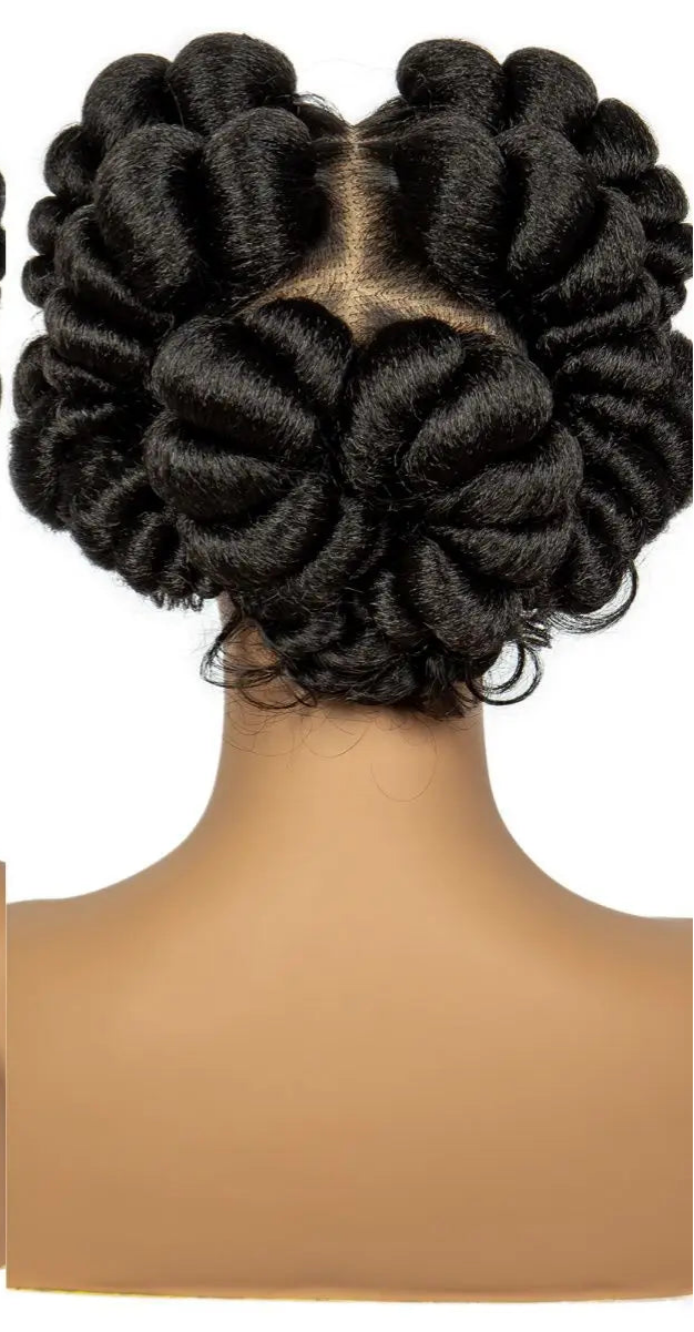 613 Blonde Short Cute Handmade Bantu Knotless Braided Wig | Full Lace Synthetic Wig for Black Women Luxegan