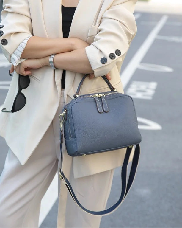 Genuine Leather Cowhide Women's Handbag | Luxury Design Crossbody & Small Square Bag Luxegan