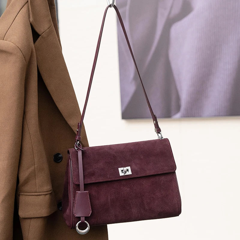 Women's Cow Genuine Leather Shoulder Bag Female Soft Natural Cowhide Retro Handbags Ladies Fashion Trend Commute Crossbody Bags Luxegan