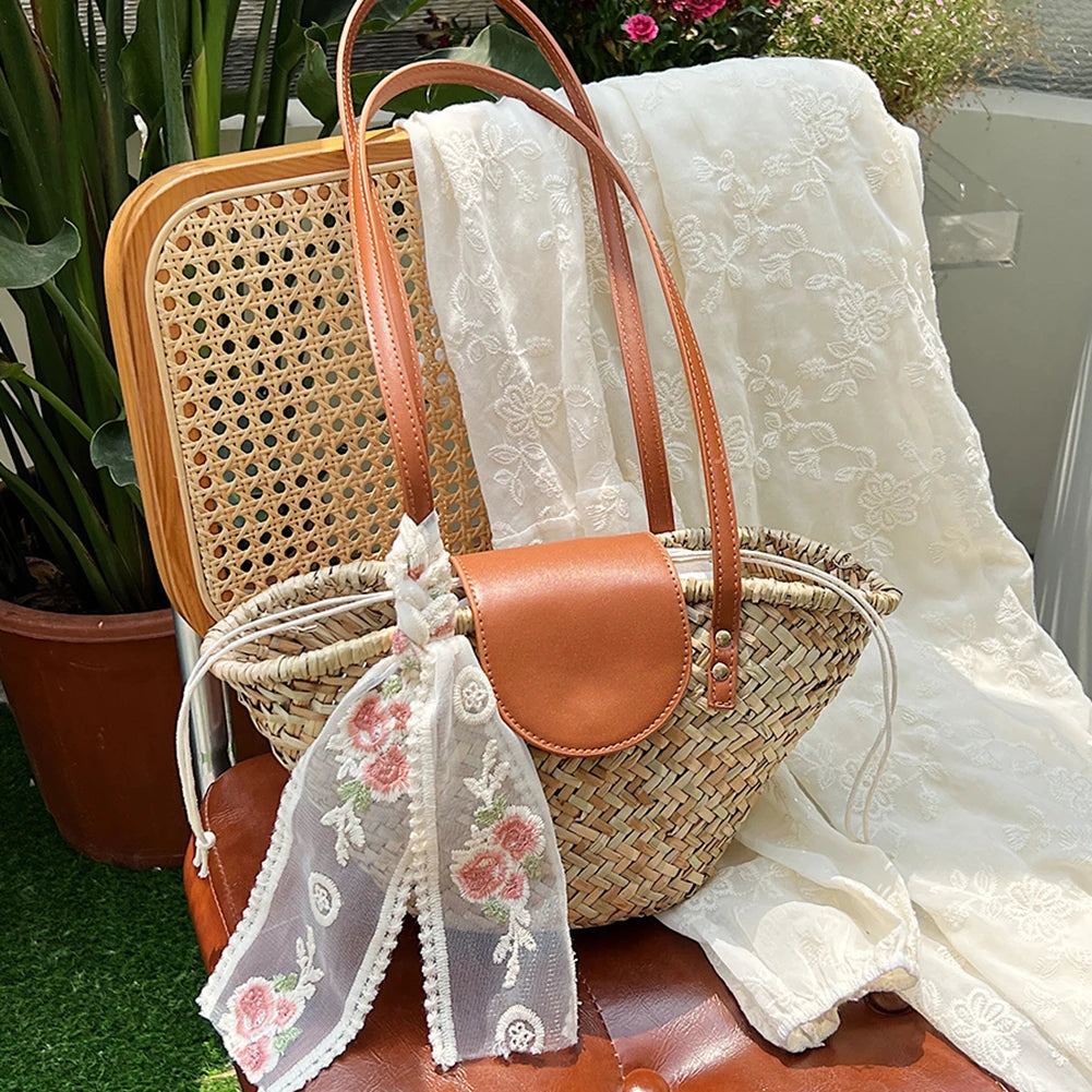 Women's Straw Woven Handbag | Summer Beach Casual Tote Bag & Large Capacity Clutch Luxegan