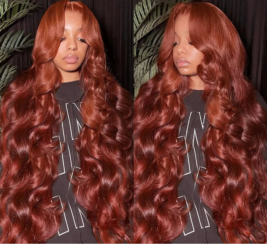 Reddish Brown 13x6 HD Lace Frontal Wig | 250% Density Body Wave Luxegan