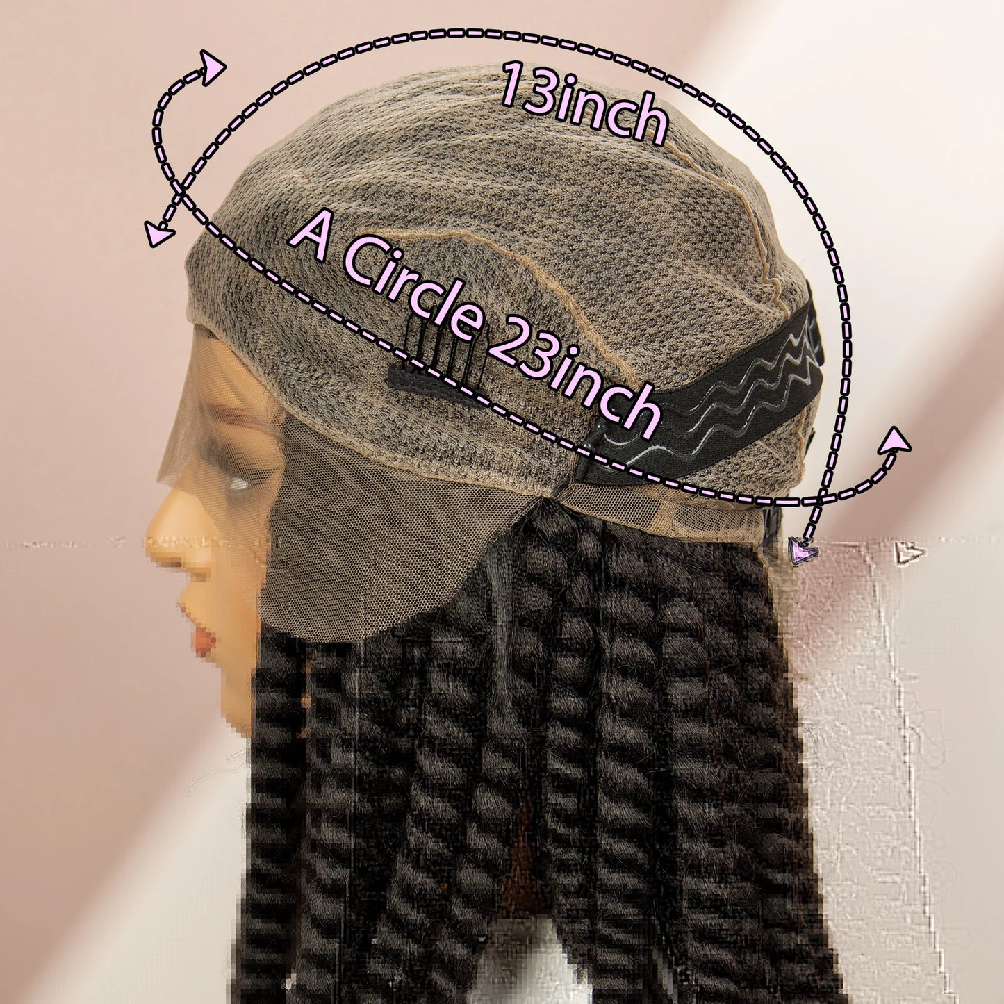 Twisted Braided Wig | Bob Twist Crochet Wig | Full Lace Braided Wig for Black Women | Kanekalon Hair - Luxegan