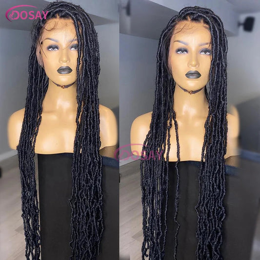 40" Butterfly Locs & Passion Twist Wig | 360 Full Lace | Box Braids | Baby Hair | Synthetic Luxegan
