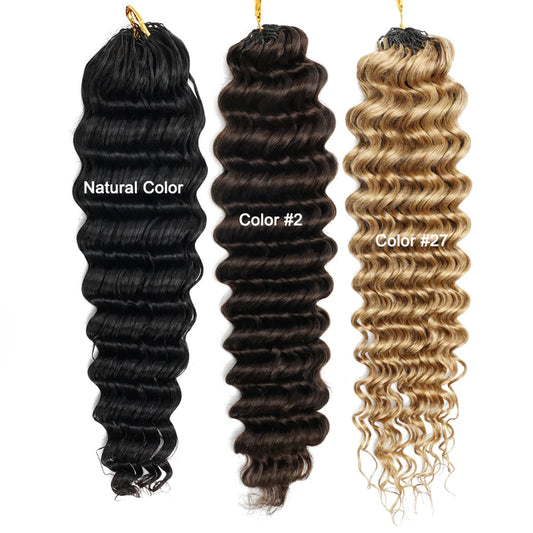Deep Wave Miracle Knots Feathered Bulk Hair for Braiding – Highlight Brown & Honey Blonde Boho - view 2