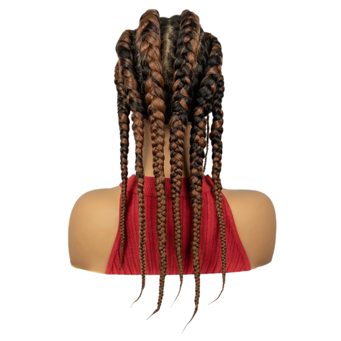 18" Ombre Braided Wig | 1B/30 | Full Lace | Baby Hair | Natural Look