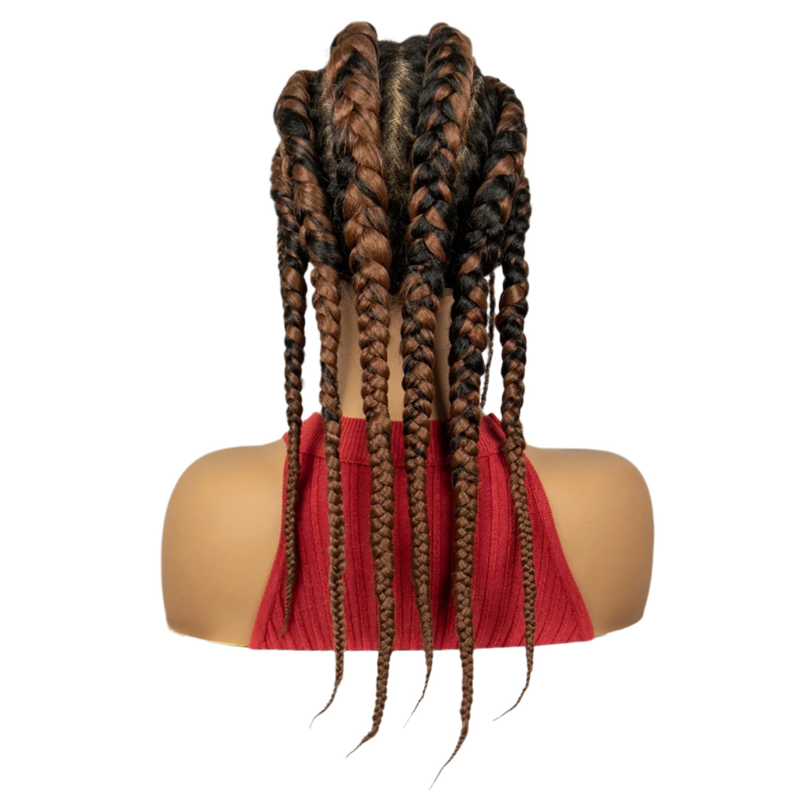 18" Ombre Braided Wig | 1B/30 | Full Lace | Baby Hair | Natural Look