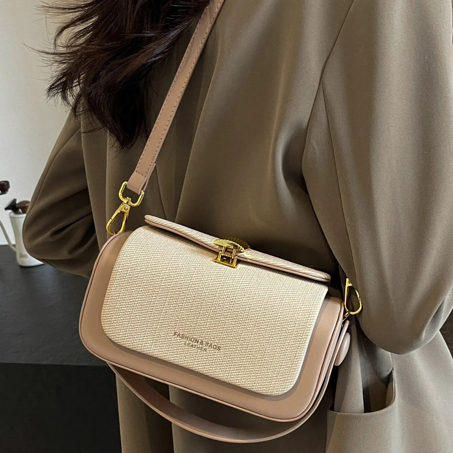 High-Grade Sense Women's Small Square Bags | Trendy Classic PU Leather Lady Commuter Shoulder Bag & Short Handle Handbags Luxegan
