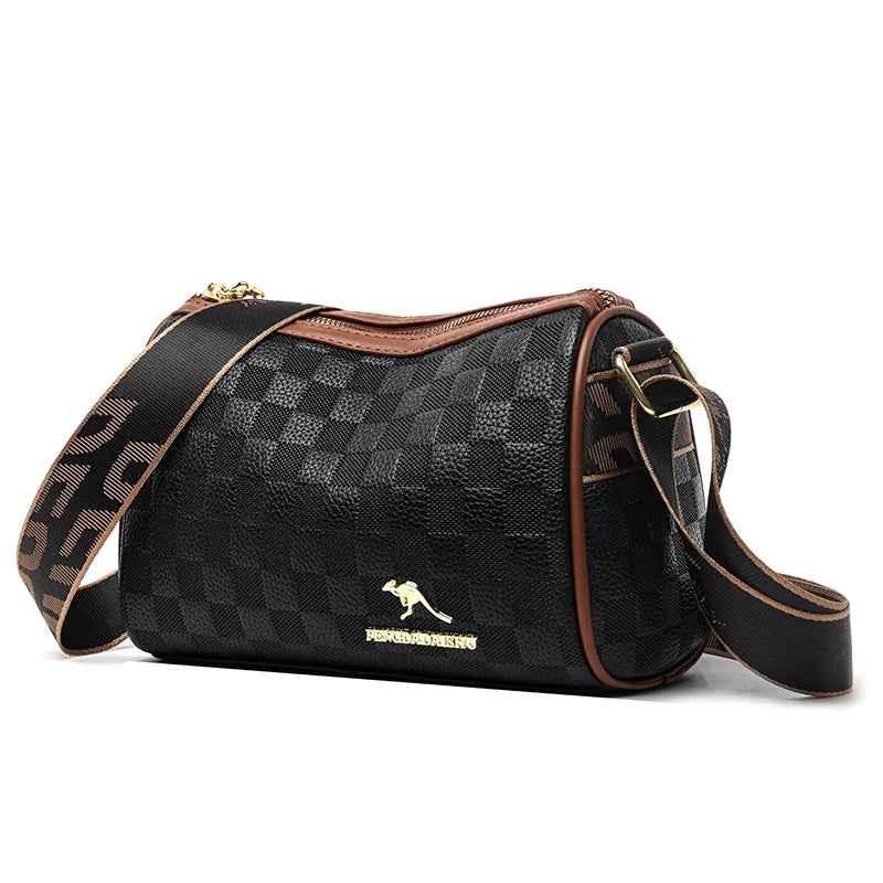 Soft PU Leather Baguette Bag | Solid Zipper Shoulder & Crossbody Bag Luxegan