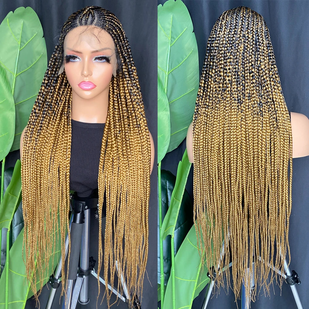 Full Lace Braided Wig | Knotless Box Braids | Synthetic Braids Wig with Baby Hair