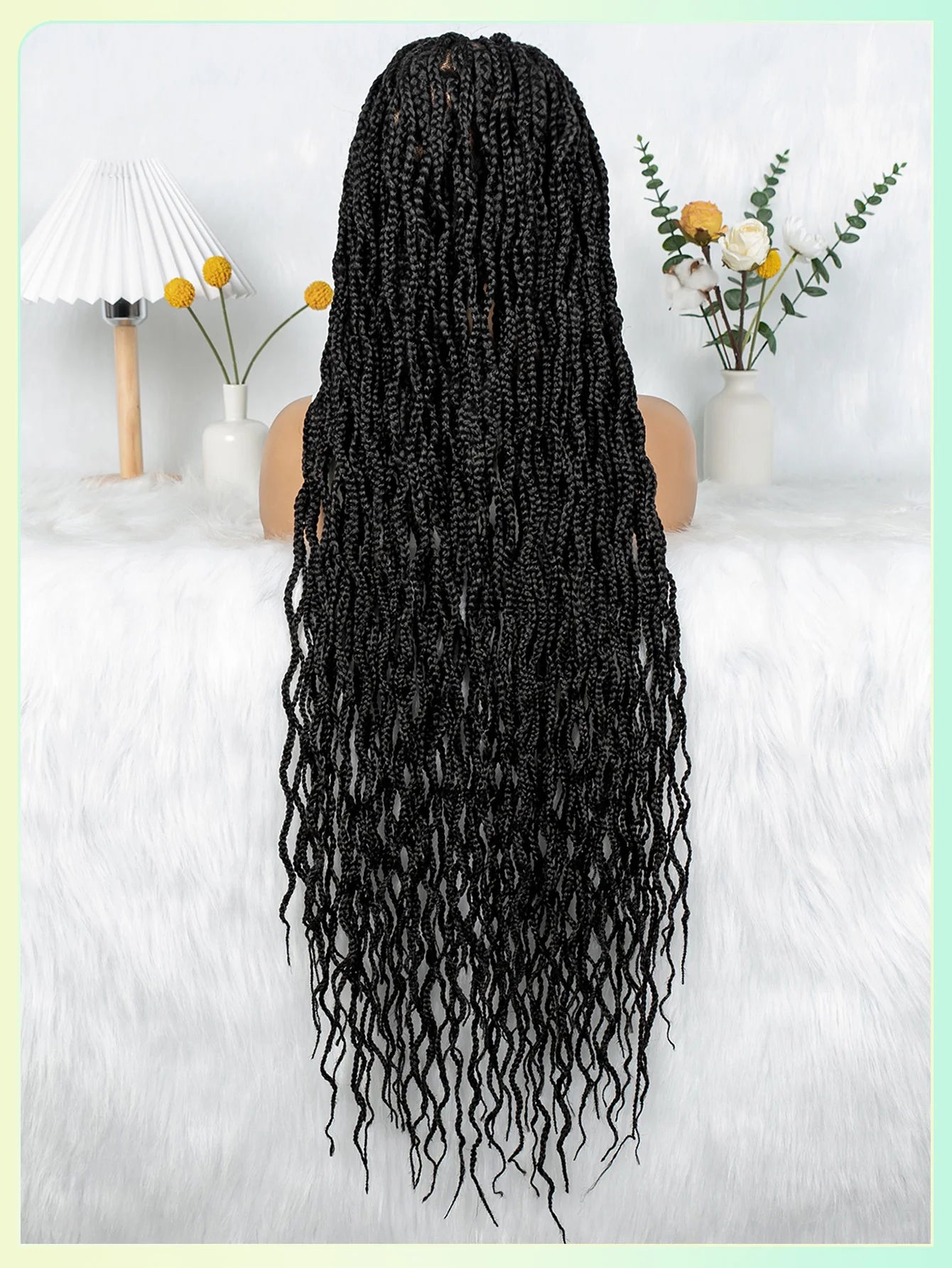 Crochet Box Braids Full Lace Wig with Pre-Plucked Hairline Luxegan