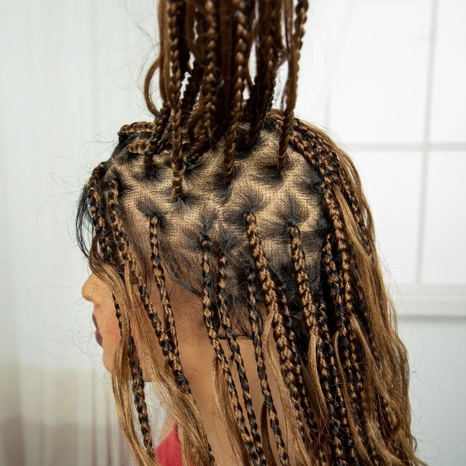 34" Boho Knotless Box Braids Wig | HD Full Lace | Ombre Twist | Baby Hair Luxegan