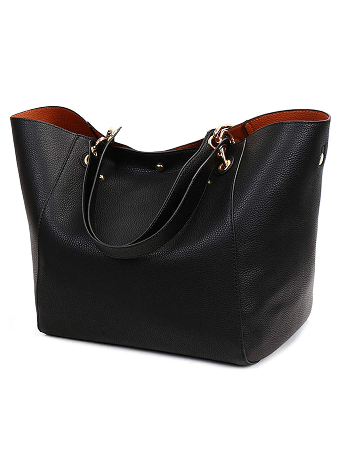 Women’s Large Waterproof PU Leather Tote | Sophisticated "Horizontal Square" Shoulder Bag | Elegant Top Handle Work Bag | "Dignified" High-Performance Large Handbag for Radiant Versatile Styling Luxegan