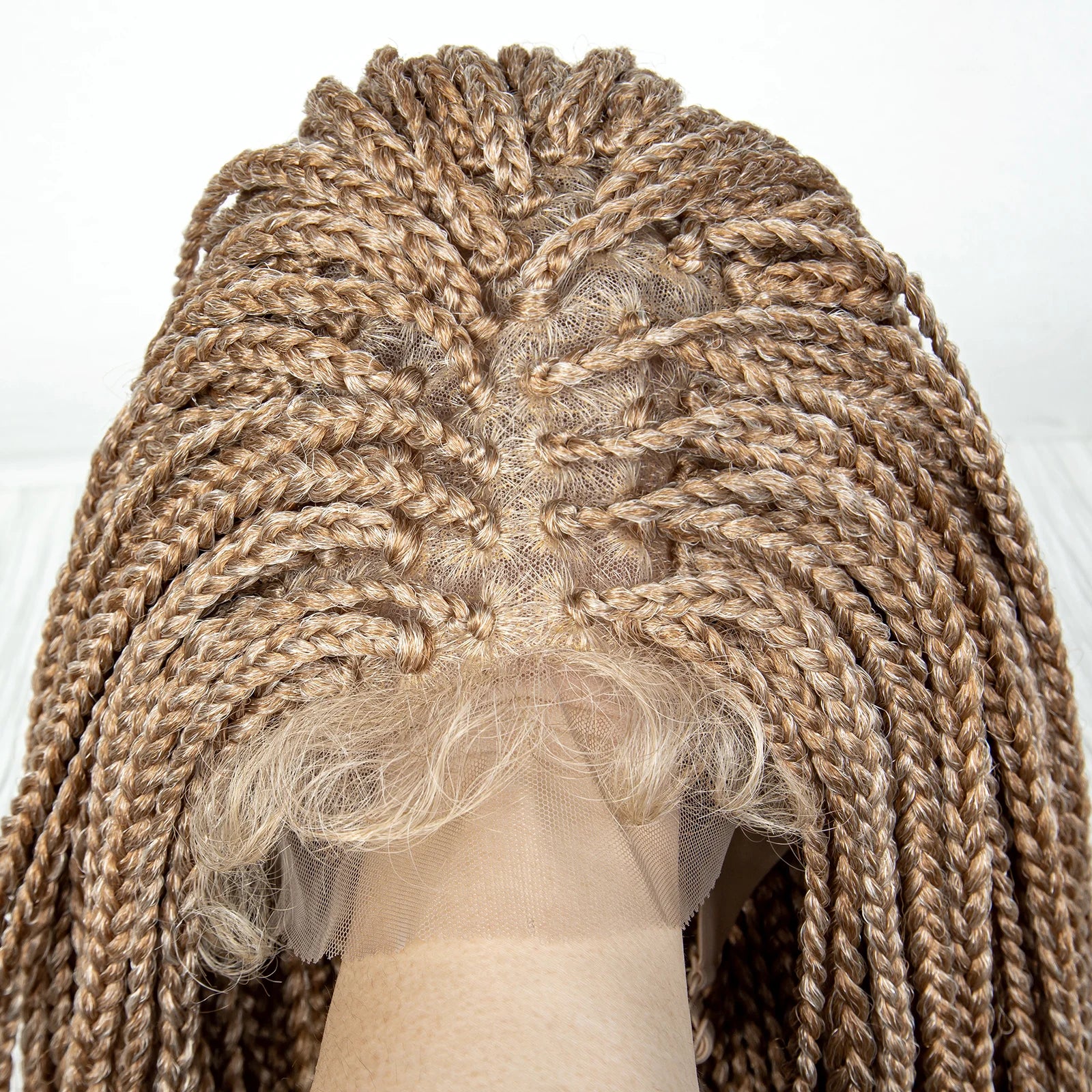 36" Water Wave Braided Wig | Lace Front | Baby Hair | Long Braids Luxegan