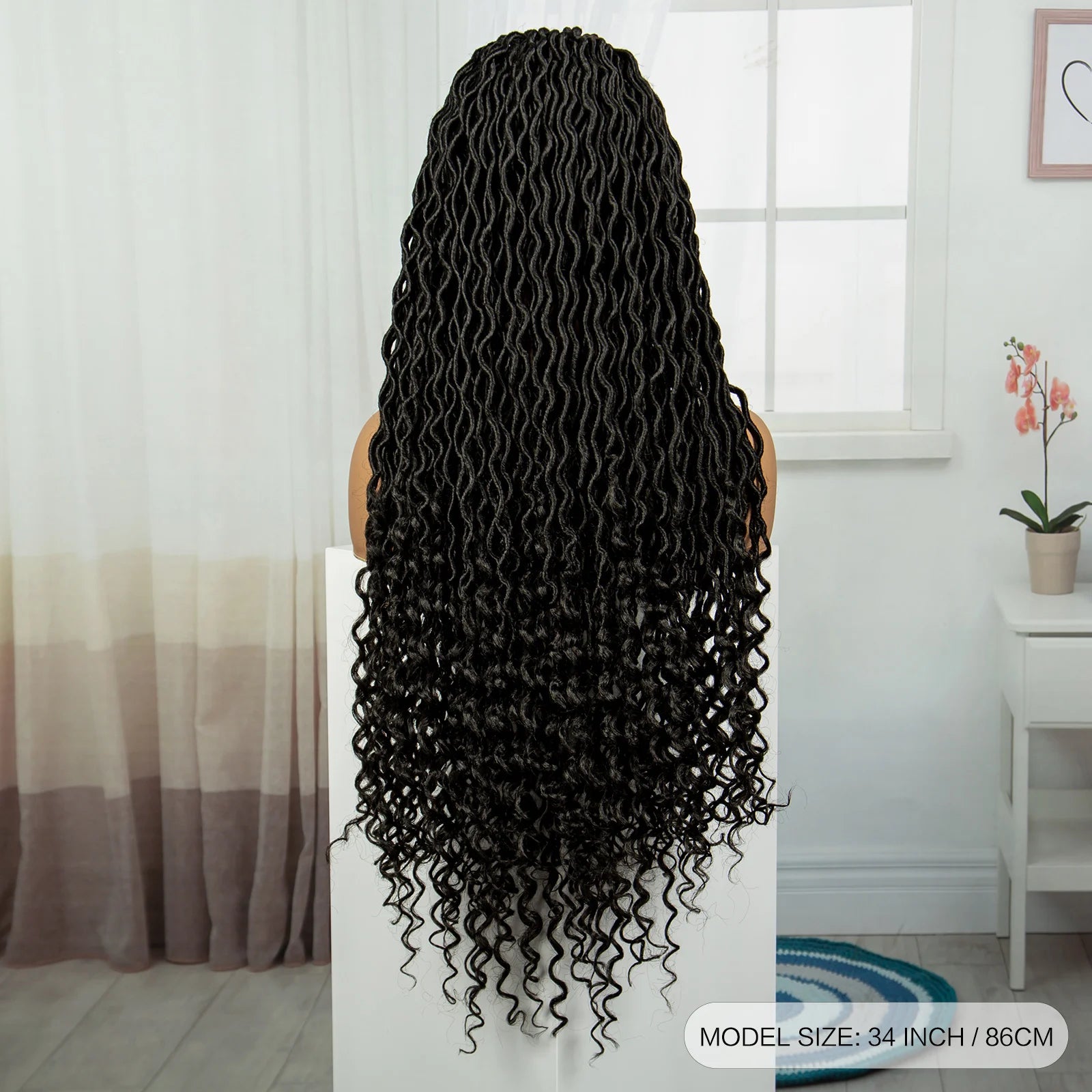 32" Water Wave Dreadlocks & Knotless Braids Wig | Lace Front | Baby Hair Luxegan