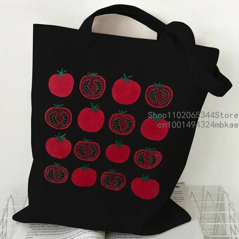 Vintage Radish Canvas Tote Bag | Women Gardening Lover Beach Shoulder Bag | Funny Phytology Travel Shopping Bags Plant Style Handbag Luxegan
